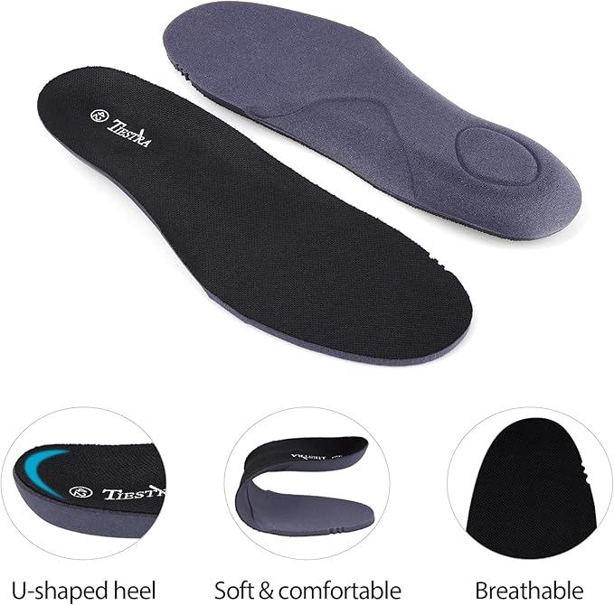 2 Pair-Insoles for Womens Replacement Insoles for Work Boot Running Shoes-Shock Absorption and Cushion for Feet Relief,Comfort Inner Soles for Everyday Use Black 38EU/US7