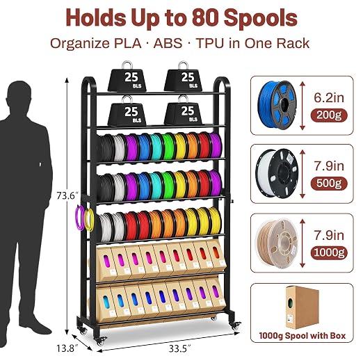 7-Tier 3D Printer Filament Storage Rack