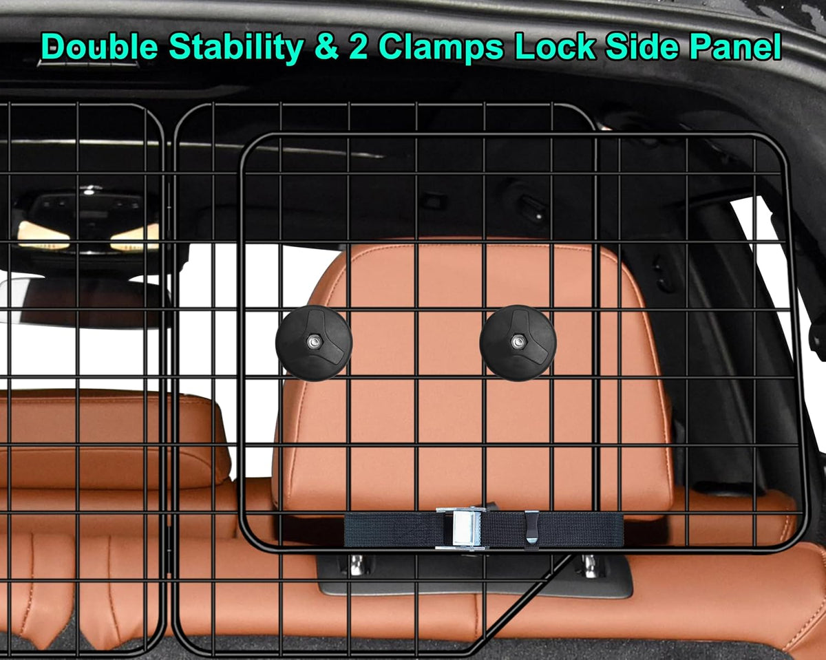 CASIMR Dog Car Barrier for SUVs, Vehicles, Trucks, Cars, Adjustable Pet Divider Cargo Area Universal-Fit, Heavy-Duty Wire Mesh Barriers, Safety Travel Accessories Cover, 61.9 Inch