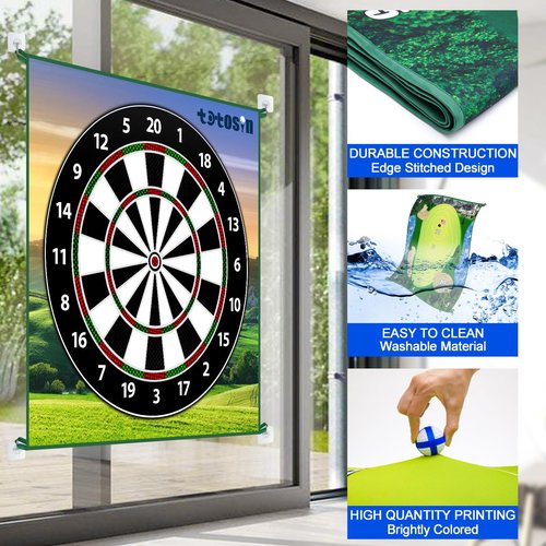 Golf Chipping Game with Hitting Mat, 70"x70" Double Sided Golf Practice Mat Kits with 20 Sticky Balls, Indoor Outdoor Golf Training Accessories for Adult Family Yard Game (No Club)