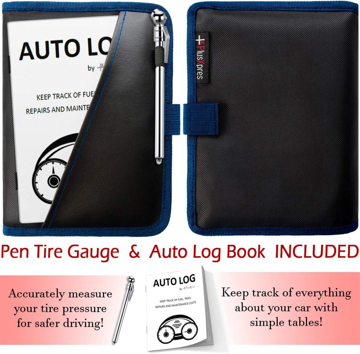 PlusXpres Glove Box Compartment Organizer - Car Document Holder - Blue