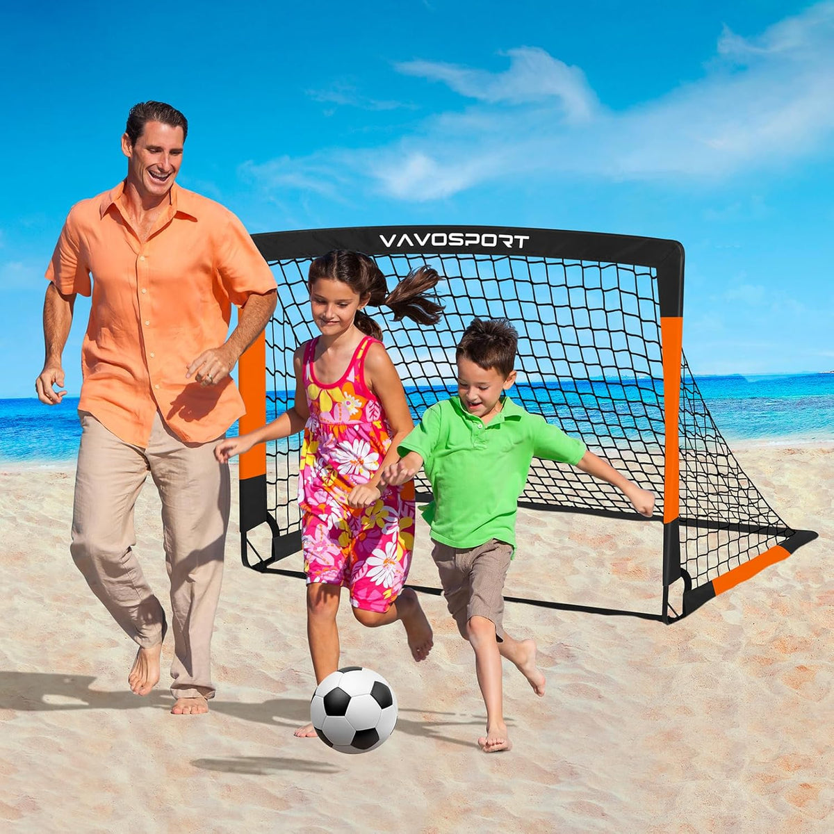 VAVOSPORT Kids Soccer Goals - Portable 4x3 & 6x4 Ft Mini Training Nets | Perfect Outdoor Games for Ages 3-14