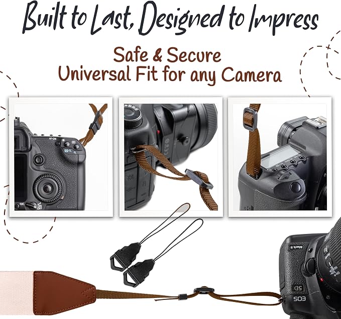 Art Tribute Camera Strap For Photographers Padded Universal Fit Neck Shoulder &