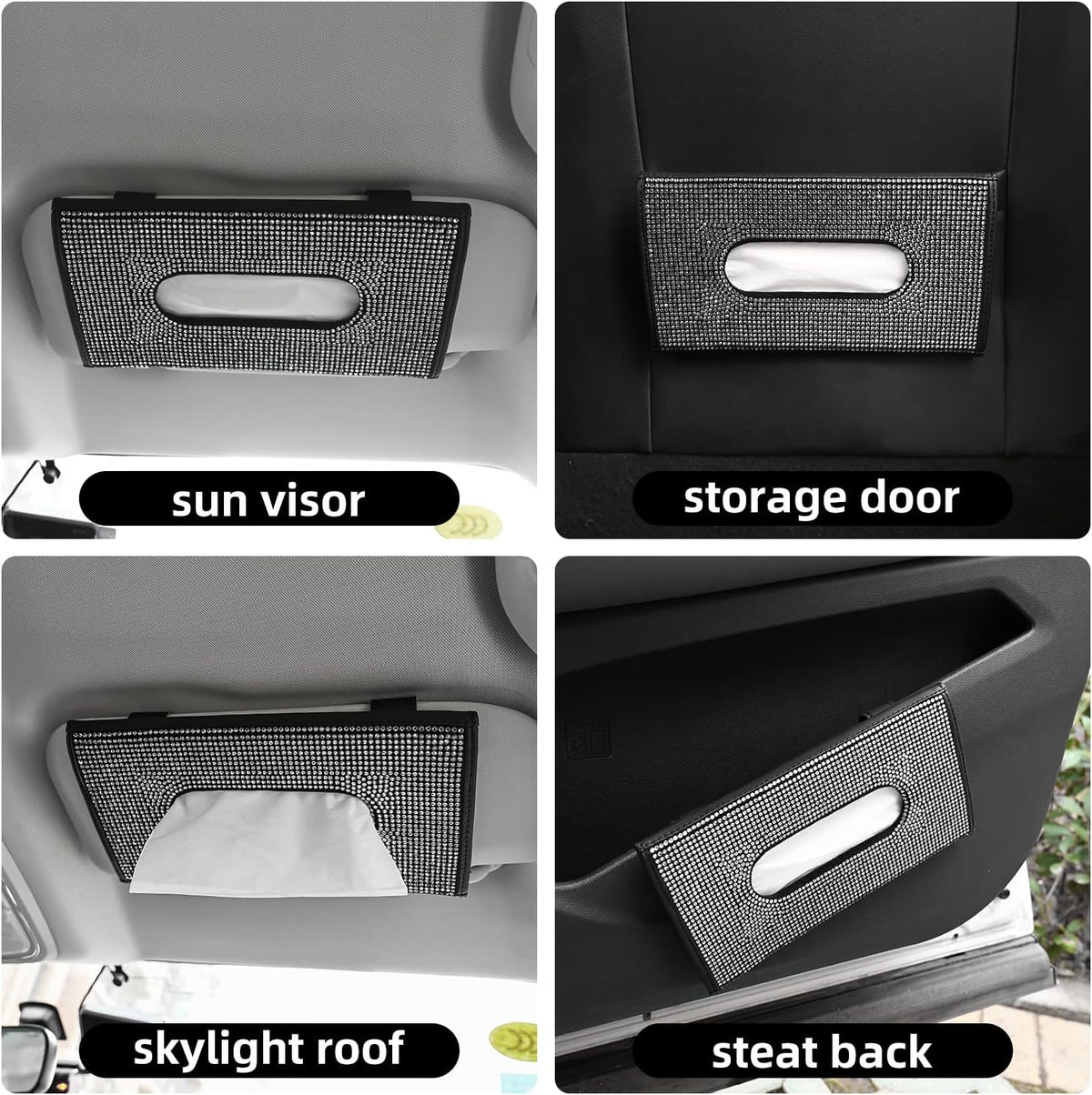 ChuLian Bling Bling Car Visor Tissue Holder