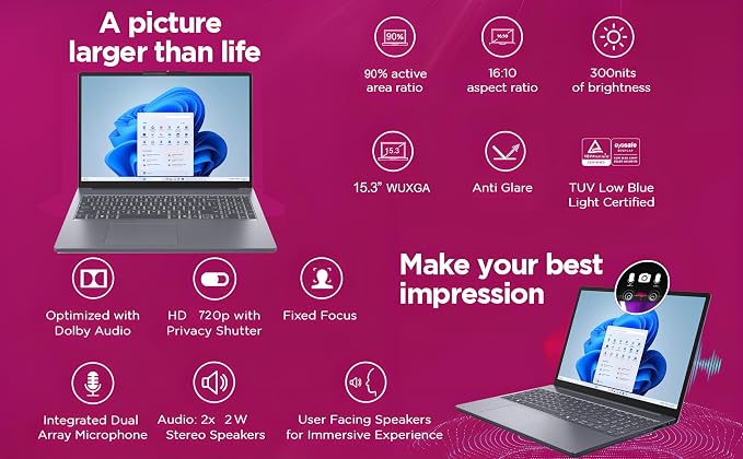 Lenovo 2026 Premium Business Student Laptop, 13th Gen Intel Core i5-13420H | 8-Core Processor, 8GB DDR5, 512GB SSD, 15" WUXGA Display, Microsoft 365, WiFi 6, Windows 11, Lightweight, Long Battery Life