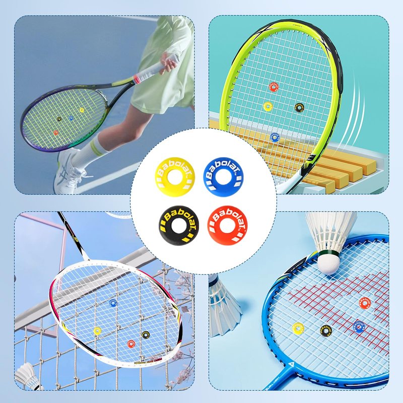 PKRFCJ 16pcs Rubber Tire Shape Vibration Dampener, Tennis Racket Dampener, Helps You Control The Racket Well and Enhances The Comfort of Hitting The Ball, Suitable for Tennis and Squash Players