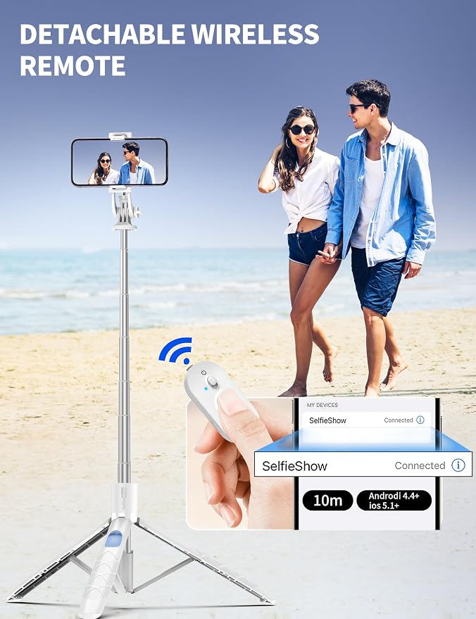 71" Selfie Stick, Smartphone Tripod Stand All-in-1