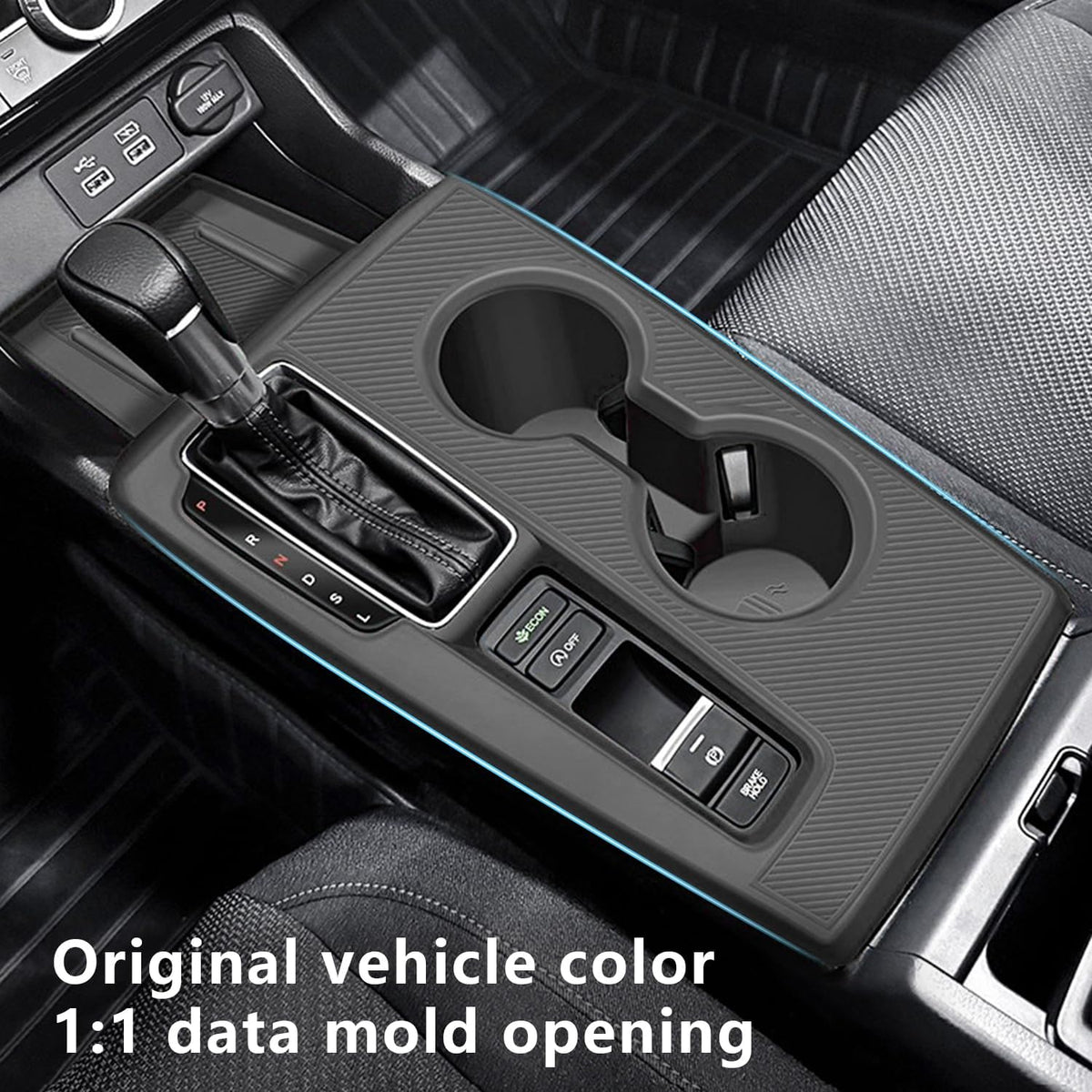 Temmis Center Console Organizer Silicone Wrap Kit for Honda Civic 2022-2025, Full-Wrap Center Consel Electrostatic adsorption Cover for Honda Civic-Black