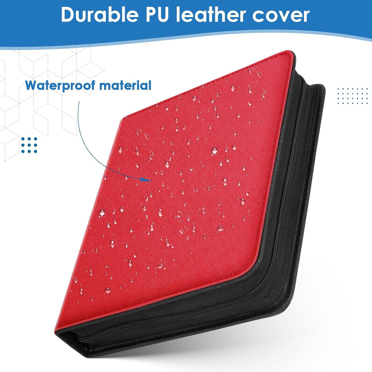 Skiennix 900 Pockets Card Binder - Durable Trading Card Holder Album for Sports & Game Cards (Red)