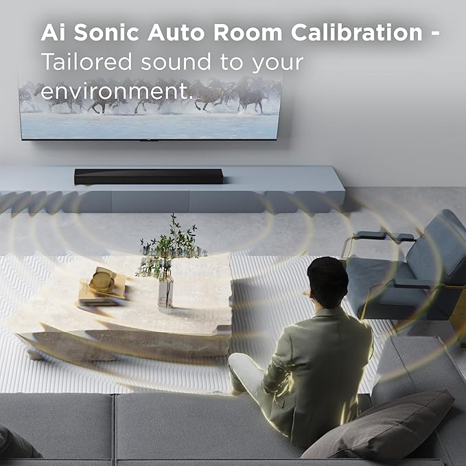 TCL Q65H 5.1 Surround Sound Bar with Wireless Subwoofer for Smart TV | Dolby Atmos DTS:X Calibration | 580W Power Bluetooth Home Theater Speaker with Bass | App Control & Remote Control | Latest Model