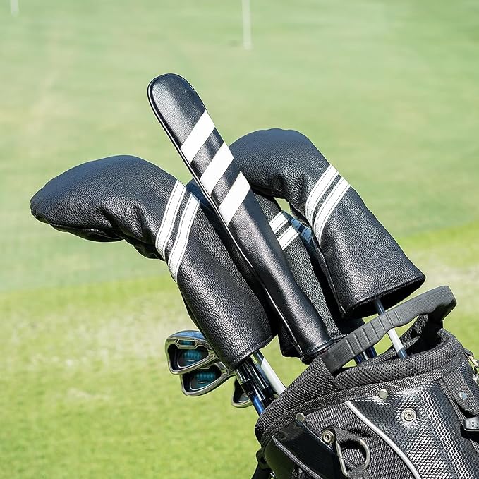 Golf Club Head Covers - 4pcs or 1pc Golf Accessories Club Covers Set for Woods and Driver Fairway Hybrids with Interchangeable Tags