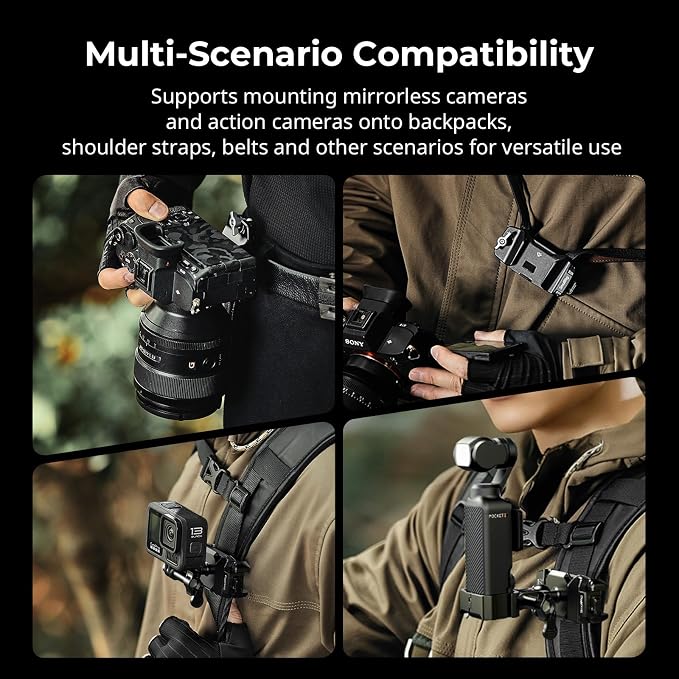 SMALLRIG Universal Three-in-One Camera Clip Kit, Quick Release System, Backpack