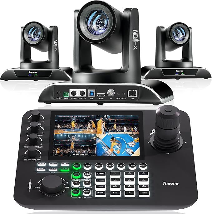 Tenveo NDI PTZ Camera AI Auto Tracking SDI/HDMI/USB3.0/LAN 30X Optical+ 8X