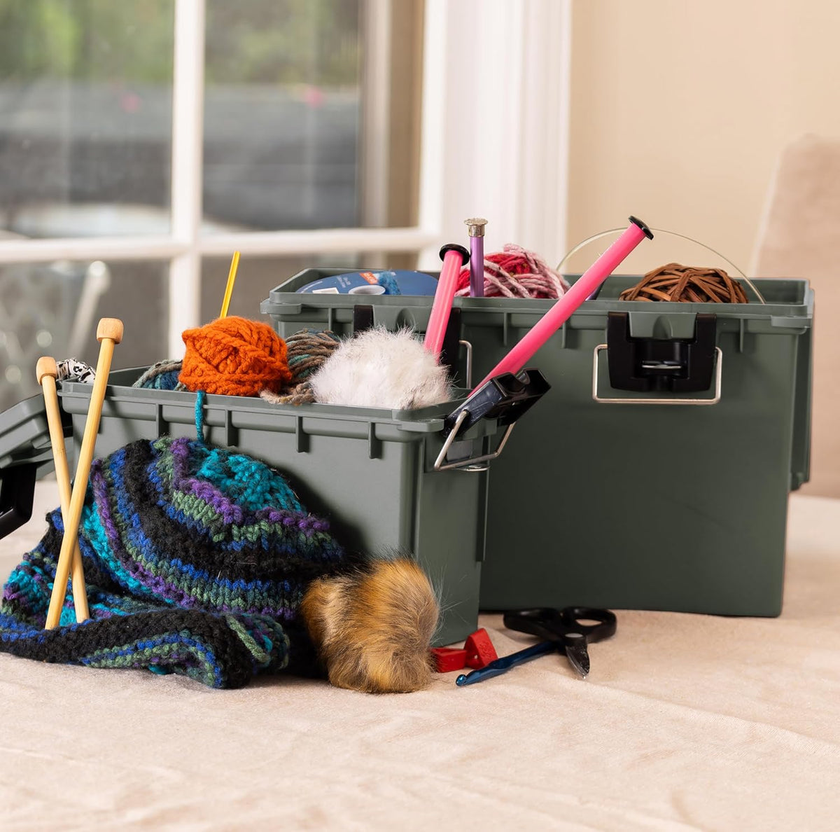 Sheffield XL Storage Bins with Lids - 2-Pack Stackable, Lockable & Water-Resistant Containers