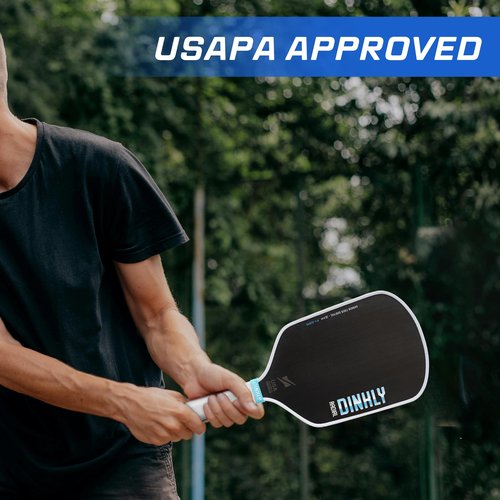 DINKLY Radial Pro Pickleball Paddle, T700 Raw Carbon Fiber Thermoformed with Foam Injected Walls, USAPA Approved Pickle Ball Racket, Engineered for Maximum Spin & Consistency (16mm Hybrid)