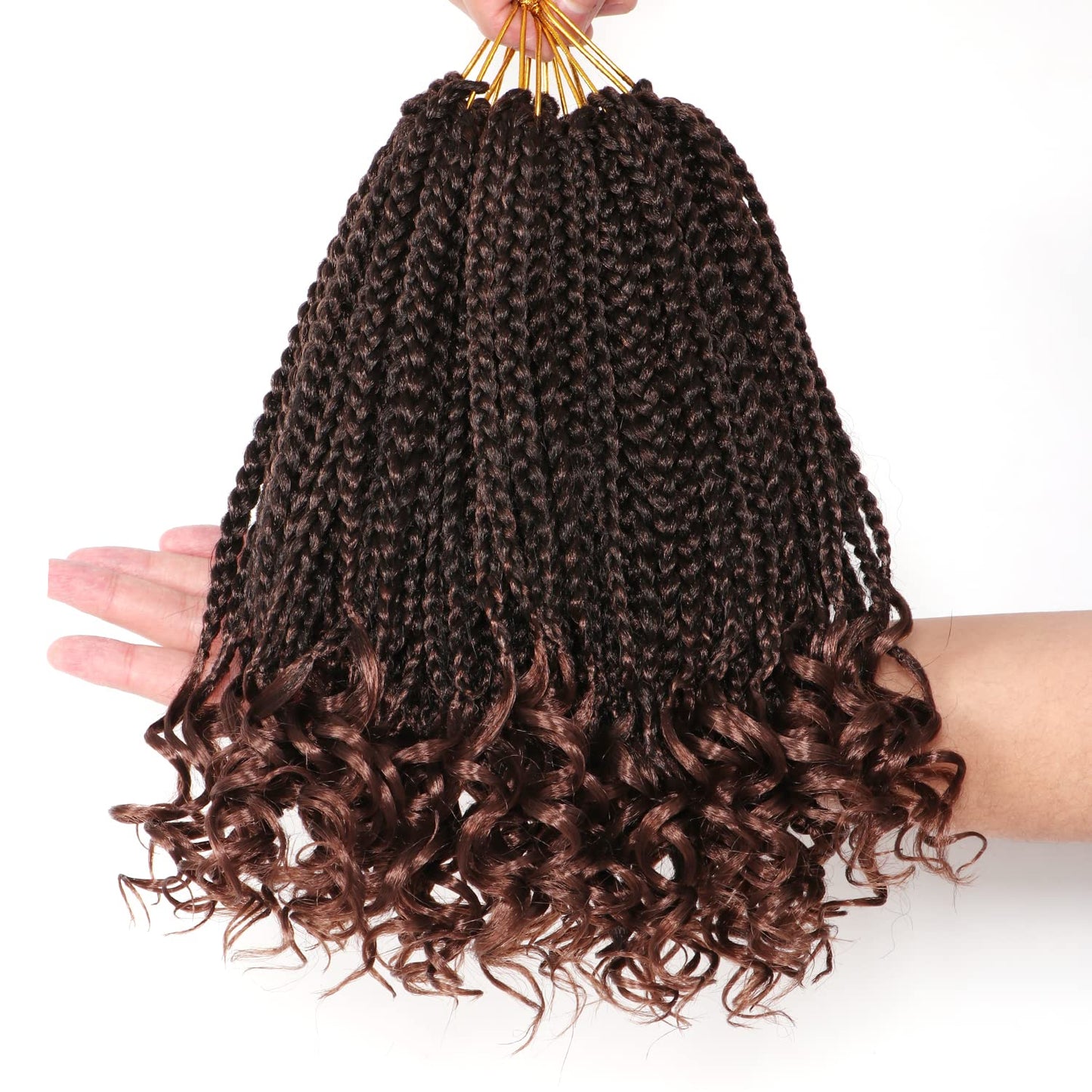 Urnice 7 Packs 10 Inch Crochet Box Braids Hair With Curly Ends Prelooped Goddess Box Braids Crochet Hair Braiding Hair Crochet