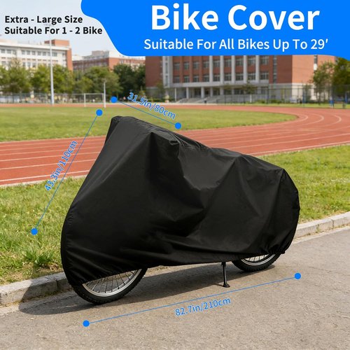 Bike Cover Waterproof - High-Density UV Protector for Mountain & Road Bikes | 82.7"x43.3" Tapered Design