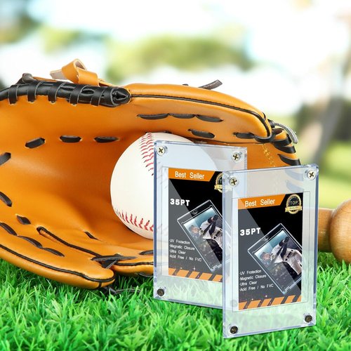 Jetec 20-Piece Baseball Card Protector Set - 35 Pt Acrylic Clear Display Holders for Sports Storage