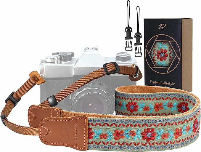 Padwa Lifestyle Embroidered Floral Camera Strap