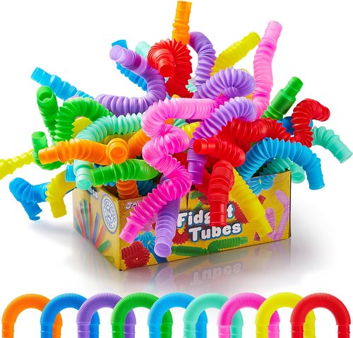 JOYIN 18 Pack Pop Tubes | Sensory Fidget Toys for Kids - 9 Vibrant Colors for Creative Learning & Fun
