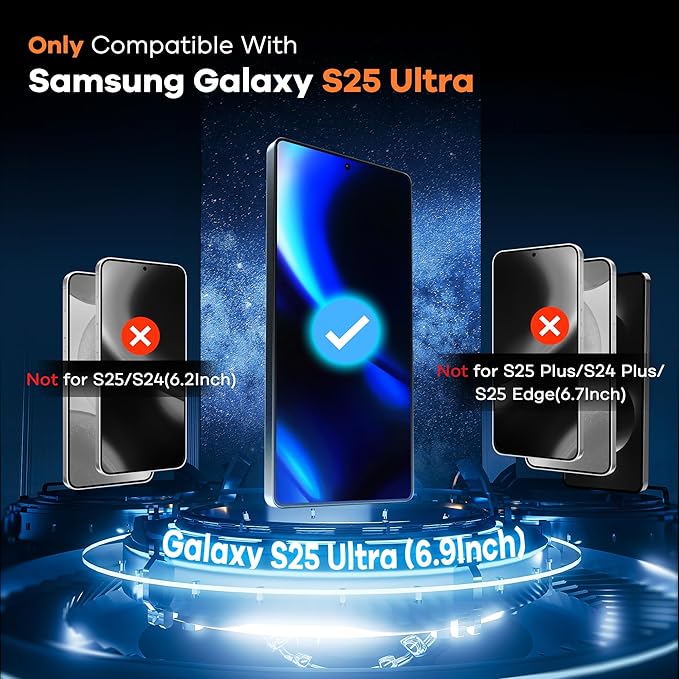 AACL 3-Pack for Samsung Galaxy S25 Ultra Screen Protector Tempered Glass