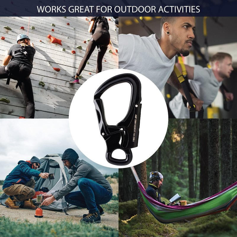 Snap Auto-Locking Carabiner 32KN (5-Pack) - Fusion Climb Tudor - Professional Rock Climbing Carabiner, Aluminum