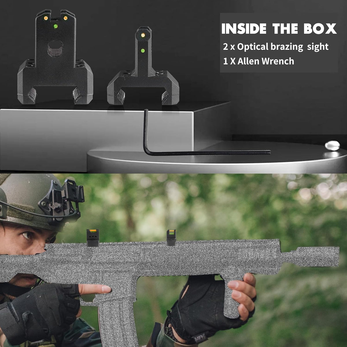 ZBULAR ZR-L3 Fiber Optic Front & Rear Sight - Multiple Aiming Methods for Enhanced Accuracy