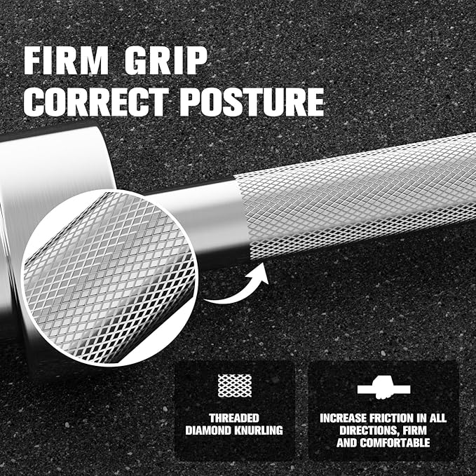 RITFIT 7FT Olympic Barbell for Strength and Weightlifting Training - 2 Inch Olympic Bar for Squat, Deadlift, Bench Press, Curl, Overhead Press - 500lbs/1000lbs/1500lbs Capacity