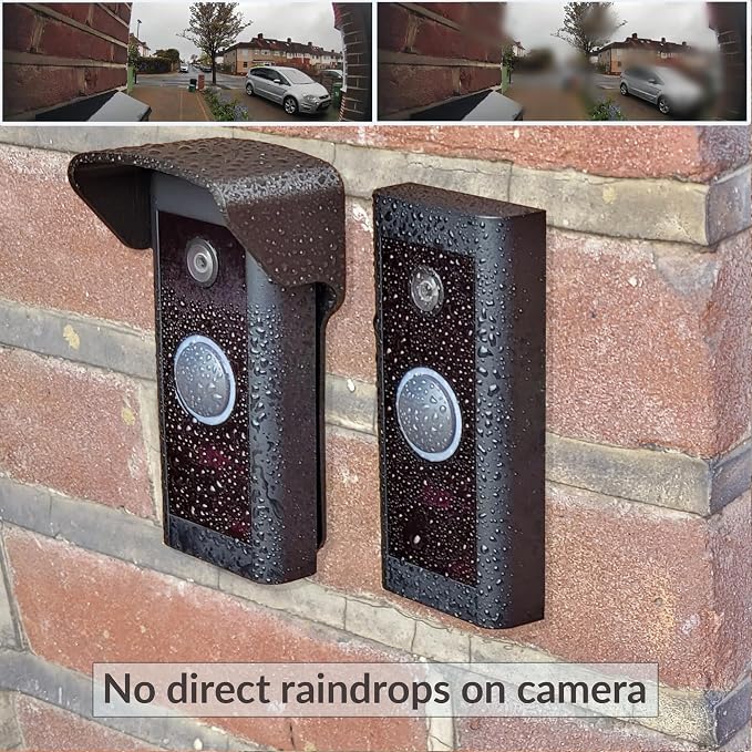 No Drill Rain Cover for Video Doorbell Wired Hood Anti-Glare Protection Weather