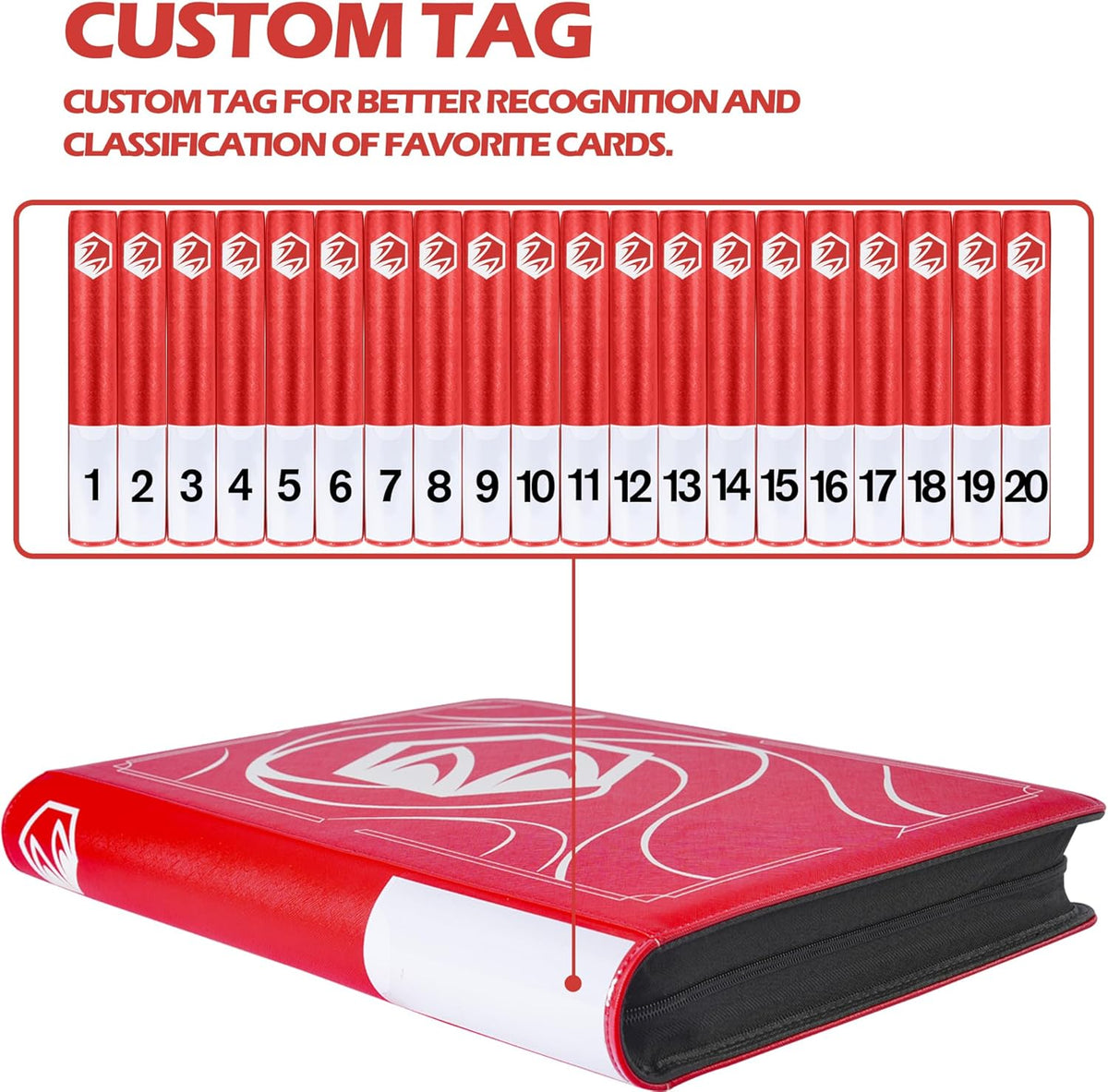 Premium Lorcana Card Binder - 16 Pocket Trading Card Album with Sleeves for 1024 Cards | Classic Red