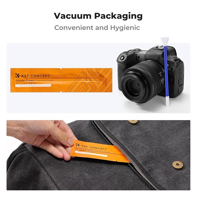 K&F CONCEPT 2-1 16mm APS-C Frame Sensor Cleaning Swab, Viewfinder Cleaning Swab