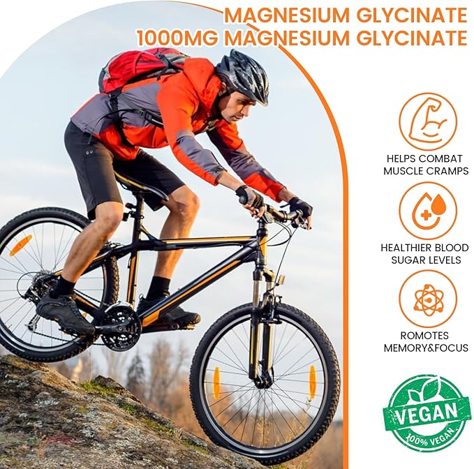 Magnesium Gummies 1000mg -Magnesium Glycinate Supplement and Magnesium L-Threonate Gummy,Sugar Free Magnesium Potassium Supplement for Calm Mood, Muscle, Bone & Sleep Support 90 Orange Gummies
