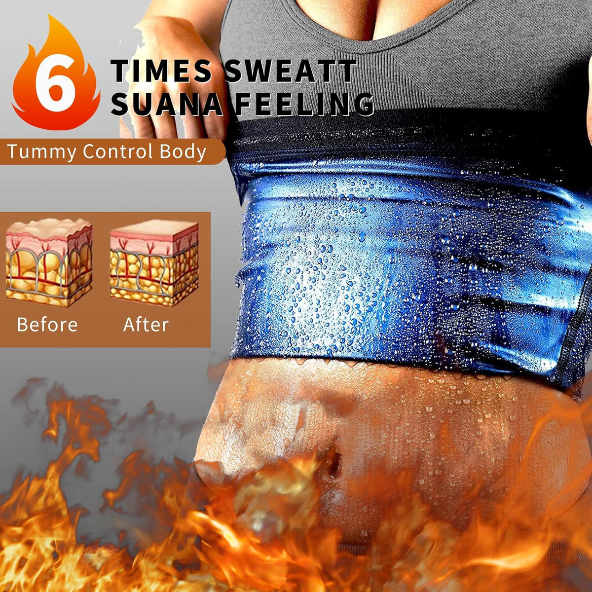 Skiennix Waist Trainer - Sweat Trimmer Belt for Women | Sauna Slimming & Lower Belly Fat Reduction