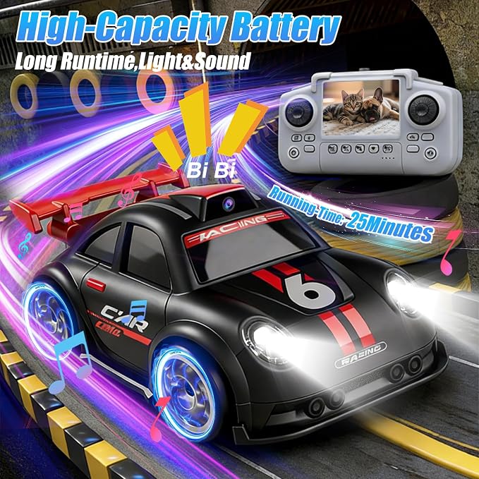 Mini RC Car with Camera, 2.4" Screen FPV Remote Control Car with 8G Card
