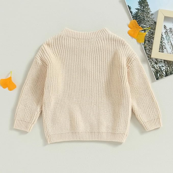 Mubineo Baby Girl Winter Clothes Cute Flower Sweater Crewneck Pullover Long Sleeve Knit Newborn Infant Sweaters
