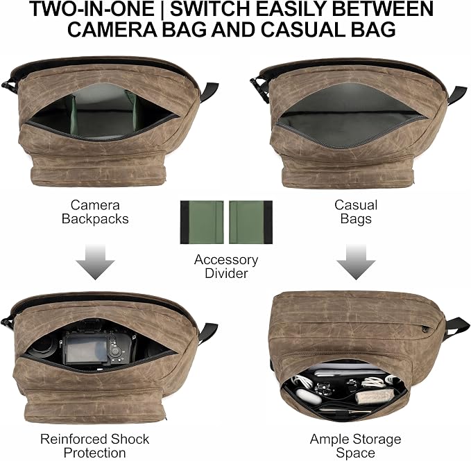 Padwa Lifestyle Dark Brown Crossbody Camera Bag