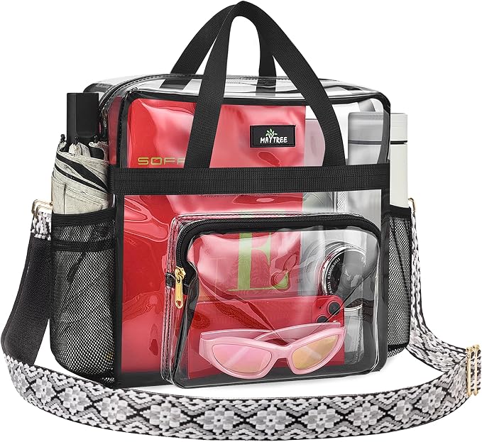 MAY TREE Clear Bag for Stadium Events, Transparent Bag for Concert Sports Gym