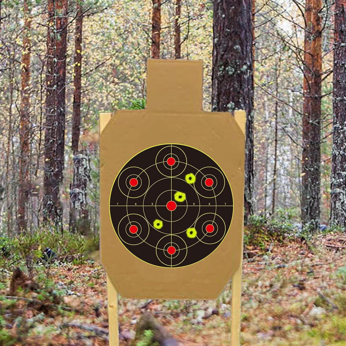 Reactive Fluorescent Shooting Targets by Splatter | 12x12” Adhesive Feedback Stickers for Range Training