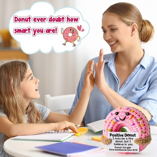 Graduation Inspirational Gifts | Positive Motivational Support Crochet Donut - Perfect for Women, Teachers & Graduates