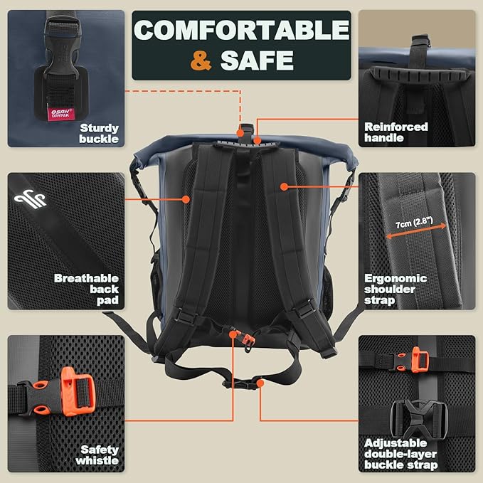 OSAH DRYPAK Waterproof Backpack Dry Bag 35L/55L/85L – Heavy Duty Roll-Top