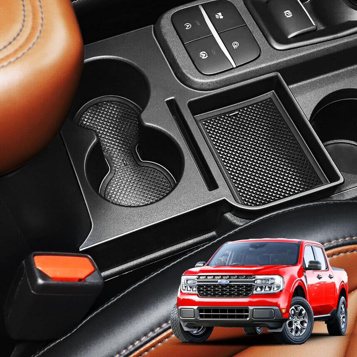 Rear Cup Holder for Ford Maverick 2025 2024 2023 2022,Upgraded Rear Dual Drink Holder Storage Organizer for Maverick Interior Accessories,Removable Back Seat Insert Expander Water Bottle Holder