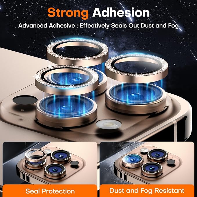 for iPhone 16 Pro/iPhone 16 Pro Max Camera Lens Protector, Tempered Glass