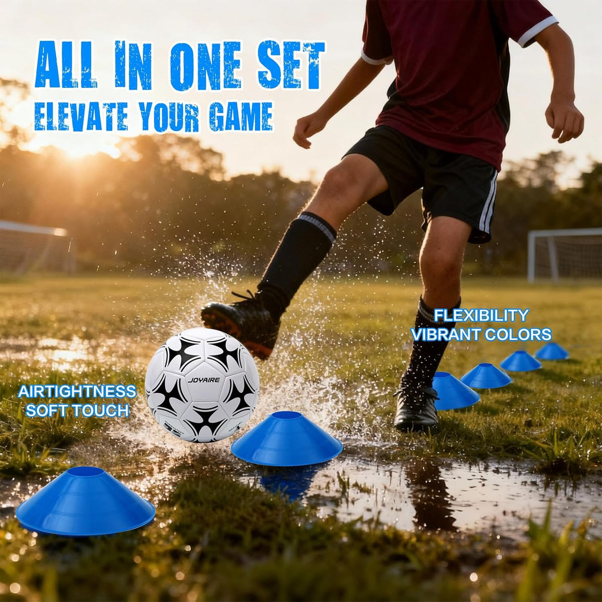 Pro-Grade Kids Soccer Goal - Tear-Resistant 5-Layer Net & Durable 10mm Poles | Portable 4x3ft/6x4ft/7x5ft Set