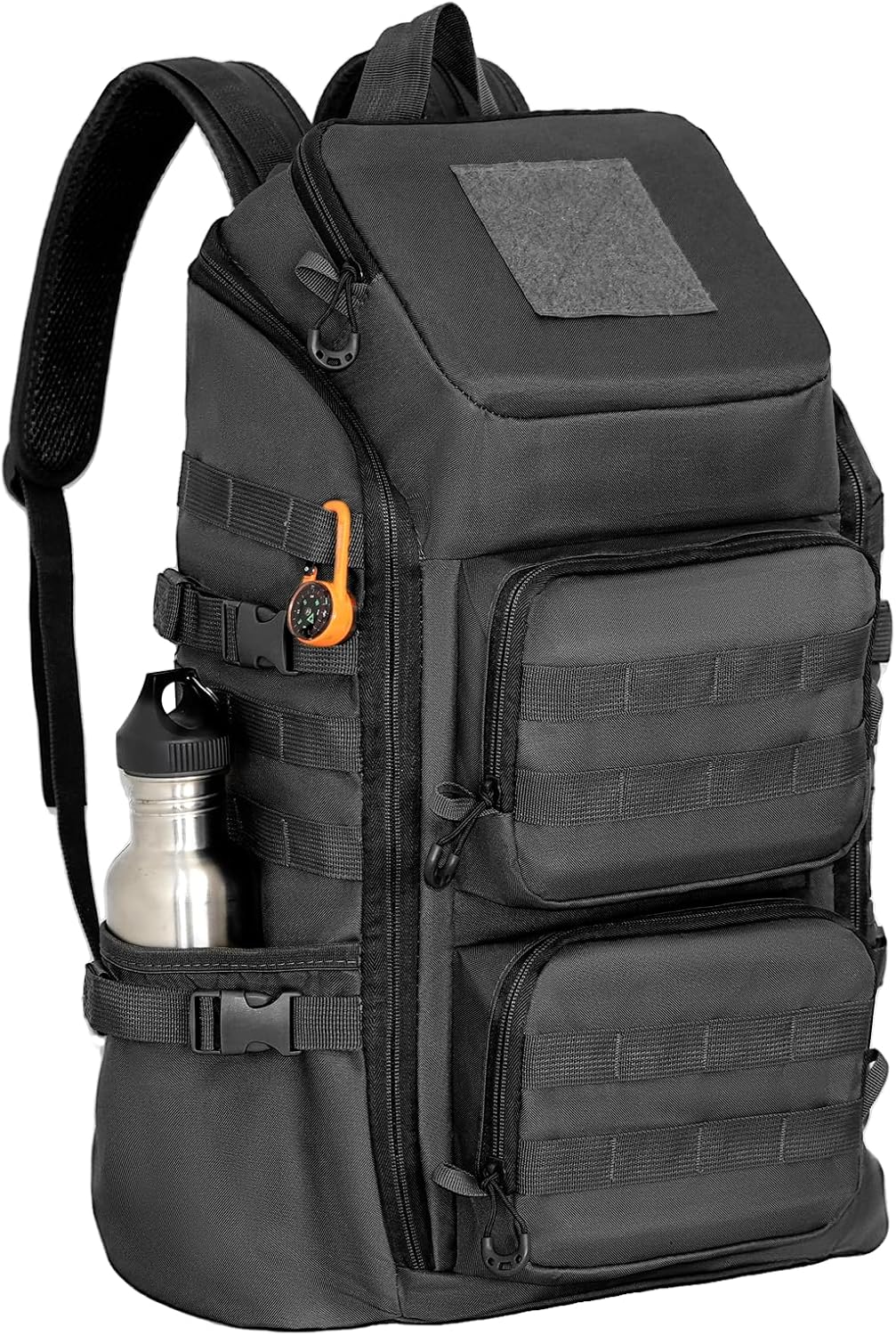 kokkoya 40l Slim Tactical Backpack with Laptop Compartment Molle System Webbing Lightweight Bag for Men Travel Hiking Camping Everyday Carry 17 inch Laptop Black