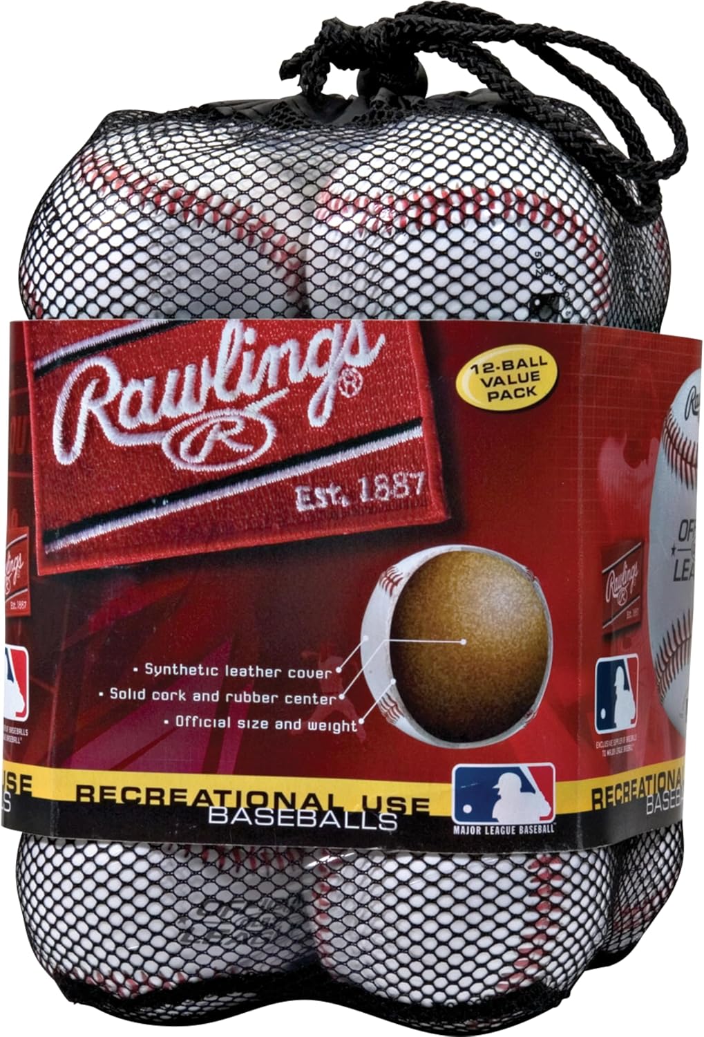 Rawlings Official League Practice Baseballs - Youth Size, 12 Count Bag for Recreational Use