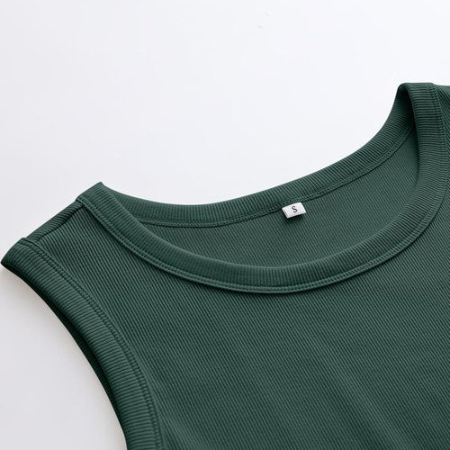 ANRABESS Women's Sleeveless High Neck Tank Top - Casual Slim Fit Ribbed Racerback Shirt for Summer