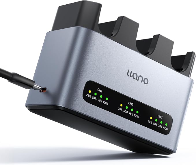 Llano 30W LP-E6NH LP-E6P Battery Charger: Fast Three Slot