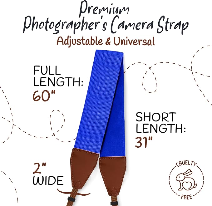 Art Tribute Camera Strap For Photographers Padded Universal Fit Neck Shoulder &