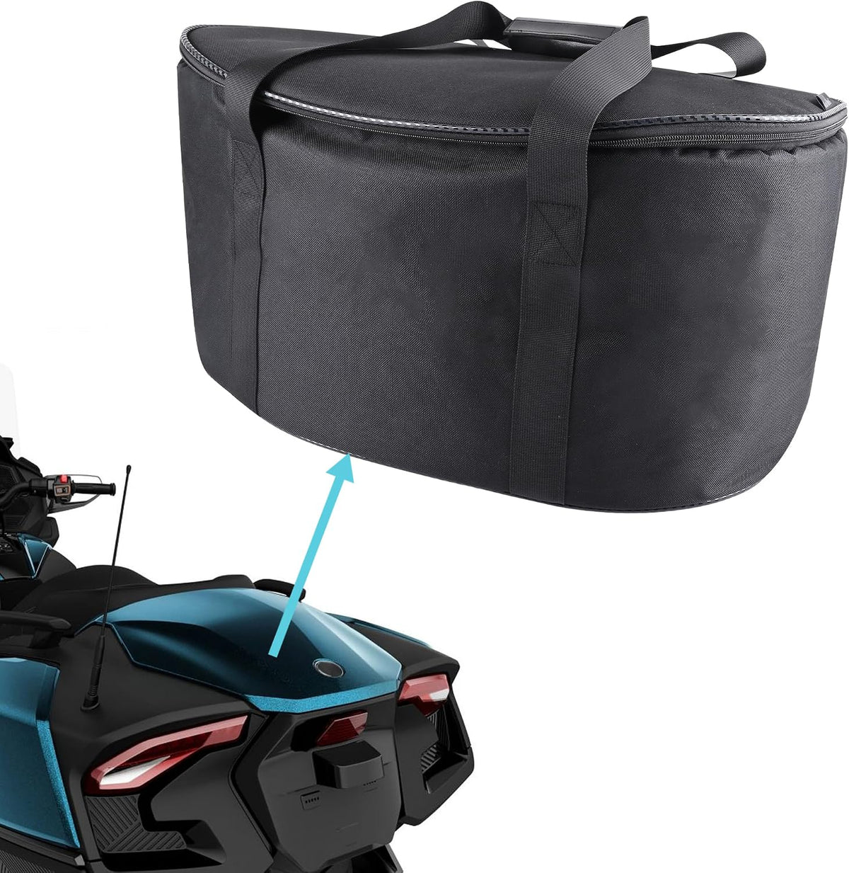 Upgraded Rear Trunk Storage Organizer Bag, Removable Waterproof Frunk Liner with Insulated Cooler Compartment for Can-Am Spyder RT RT-L RT-S 2020-2026 Accessories