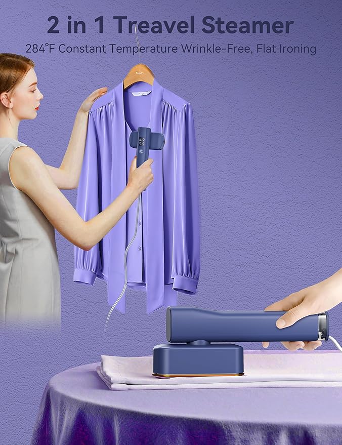 Steamer for Clothes,Sundu Portable 2-in-1 Travel Steamer&Iron,15s Fast Heat-up,100ml Water Tank,Ironing Gloves,25 Min Powerful Continuous Steam,1200W&4 Modes Light Steam Iron for Travel&Home(Blue)